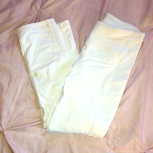 White Cropped Lulu Lemon Leggings